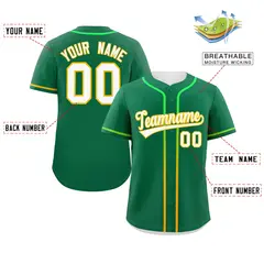 Kelly Green White Gradient Ribbed Authentic Baseball Jersey 2