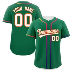 Kelly Green White Gradient Ribbed Authentic Baseball Jersey 1