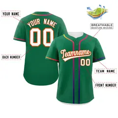 Kelly Green White Gradient Ribbed Authentic Baseball Jersey 2