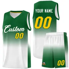 Kelly Green White Gradient Sports Basketball Jersey 1