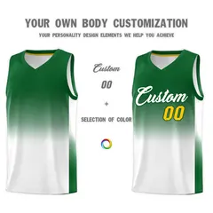 Kelly Green White Gradient Sports Basketball Jersey 3