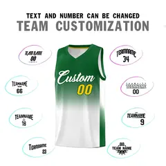Kelly Green White Gradient Sports Basketball Jersey 4