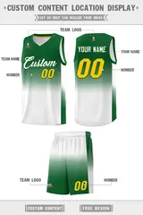 Kelly Green White Gradient Sports Basketball Jersey 5