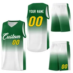 Kelly Green White Gradient Sports Basketball Jersey 7