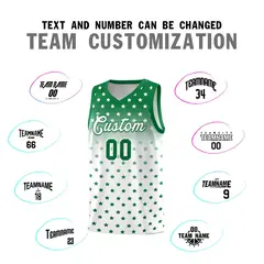 Kelly Green White Gradient Star Pattern Basketball Jersey Set 4
