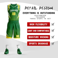 Kelly Green White Graffiti Angular Element Basketball Jersey 2