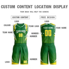 Kelly Green White Graffiti Angular Element Basketball Jersey 3