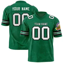 Kelly Green White Graffiti Line Authentic Football Jersey