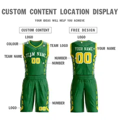 Kelly Green White Graffiti Oblique Bar Basketball Jersey 3