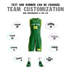 Kelly Green White Graffiti Oblique Bar Basketball Jersey 4