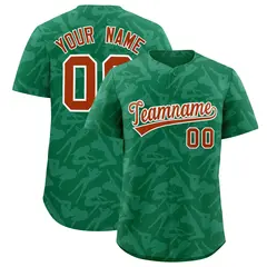 Kelly Green White Graffiti Pattern Authentic Baseball Jersey 1