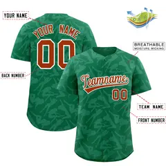 Kelly Green White Graffiti Pattern Authentic Baseball Jersey 2