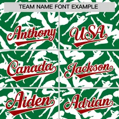Kelly Green White Graffiti Pattern Authentic Baseball Jersey 3