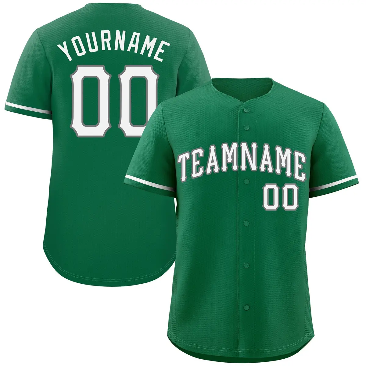 Kelly Green White-Gray Classic Authentic Baseball Jersey
