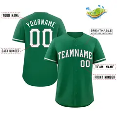 Kelly Green White-Gray Classic Authentic Baseball Jersey 2