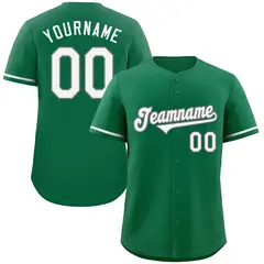 Kelly Green White-Gray Classic Authentic Baseball Jersey 1