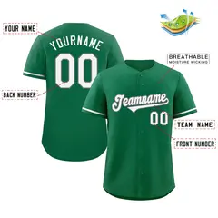 Kelly Green White-Gray Classic Authentic Baseball Jersey 2