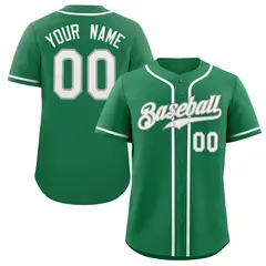 Kelly Green White-Gray Classic Authentic Baseball Jersey