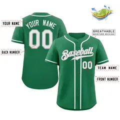 Kelly Green White-Gray Classic Authentic Baseball Jersey 2