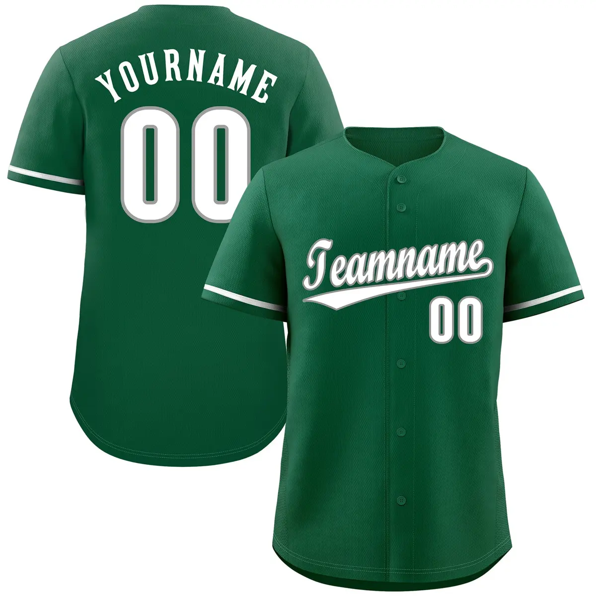 Kelly Green White-Gray Classic Authentic Baseball Jersey