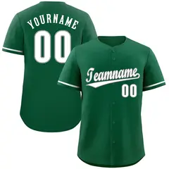 Kelly Green White-Gray Classic Authentic Baseball Jersey 1