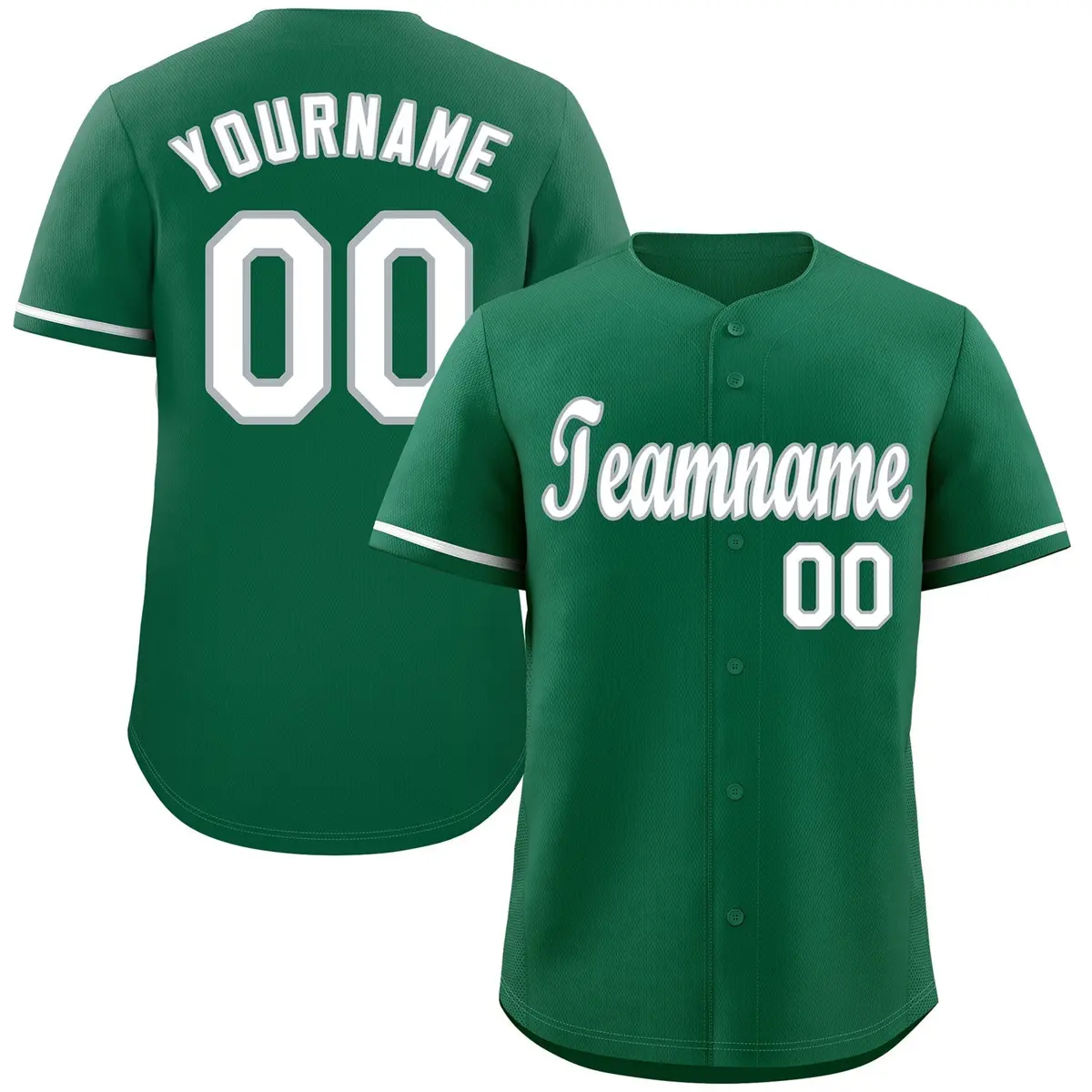 Kelly Green White-Gray Classic Authentic Baseball Jersey