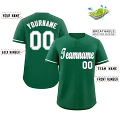 Kelly Green White-Gray Classic Authentic Baseball Jersey 2