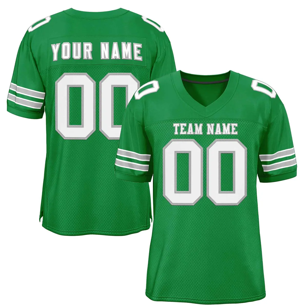 Kelly Green White-Gray Classic Authentic Football Jersey