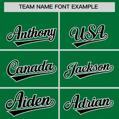 Kelly Green White Grid Blur Pattern Baseball Jersey 3