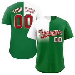 Kelly Green White Half Gradient Authentic Baseball Jersey 1