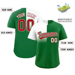 Kelly Green White Half Gradient Authentic Baseball Jersey 2