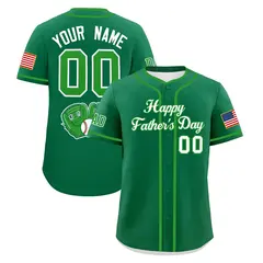 Kelly Green White Light Green Father's Day Baseball Jersey