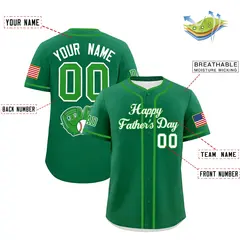 Kelly Green White Light Green Father's Day Baseball Jersey 2
