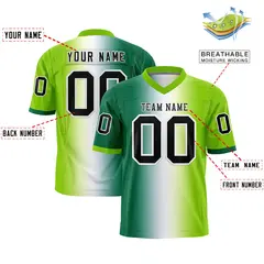 Kelly Green White-Neon Green Gradient Football Jersey 2