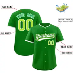 Kelly Green White Neon Green Baseball Uniform 2