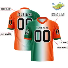 Kelly Green White-Orange Gradient Football Jersey 2