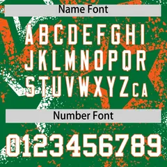 Kelly Green White Orange Graffiti Star Ink Baseball Jersey 4