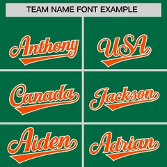 Kelly Green White-Orange Raglan Three Stripes Varsity Full-Snap Letterman Jacket Hoodie 5