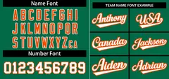 Kelly Green White-Orange Stripe Raglan Baseball Jersey 3