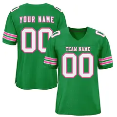 Kelly Green White-Pink Classic Authentic Football Jersey 1
