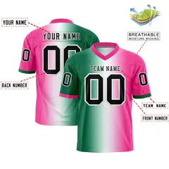 Kelly Green White-Pink Gradient Football Jersey 2