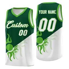 Kelly Green White Radiant Sun Two Tone Basketball Jersey 1
