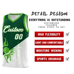 Kelly Green White Radiant Sun Two Tone Basketball Jersey 3
