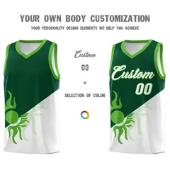 Kelly Green White Radiant Sun Two Tone Basketball Jersey 4