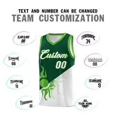 Kelly Green White Radiant Sun Two Tone Basketball Jersey 5