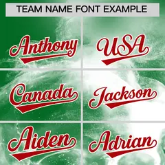 Kelly Green White Red Graffiti Mexican Style Baseball Jersey 4
