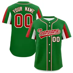 Kelly Green White Red Graffiti Mexican Style Baseball Jersey 1