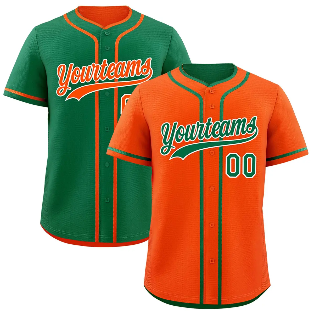 Kelly Green White Reversible Baseball Jersey