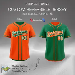 Kelly Green White Reversible Baseball Jersey 2