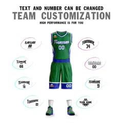 Kelly Green White Royal Graffiti Lightning Basketball Jersey 4
